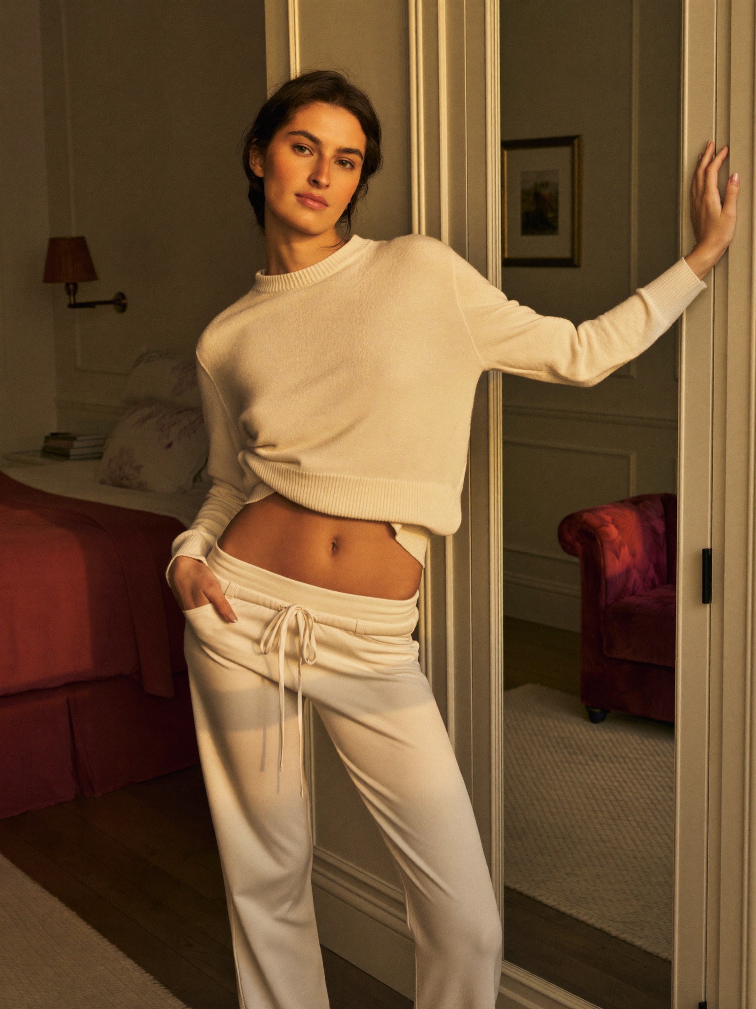A quietly confident mother, some time after her mommy makeover